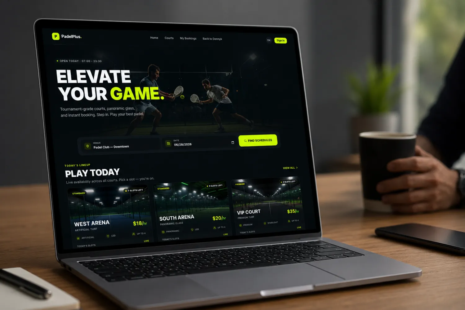 Project showcase for Building PadelPlus